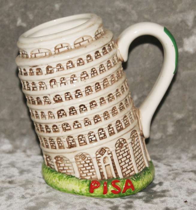 Hand painted Leaning Tower of Pisa mug