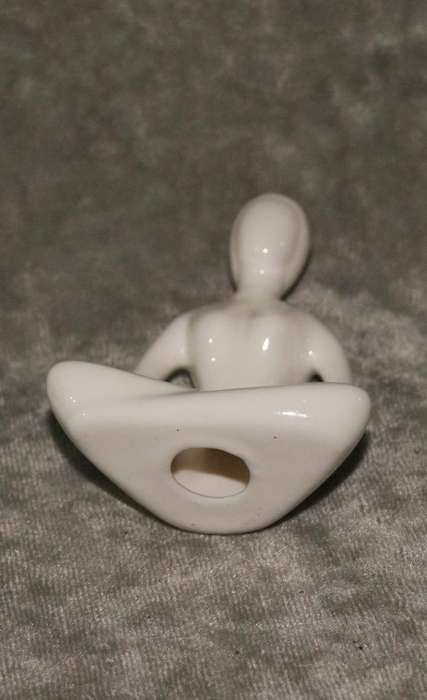 Meditation pose ceramic figurine