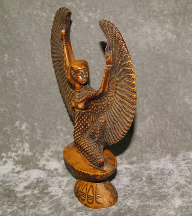 Egyptian hand cast resin hand decorated Isis statue