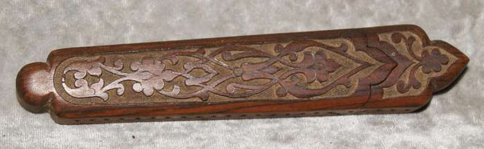 Hand carved vintage pen case