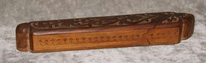 Hand carved vintage pen case