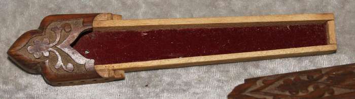 Hand carved vintage pen case