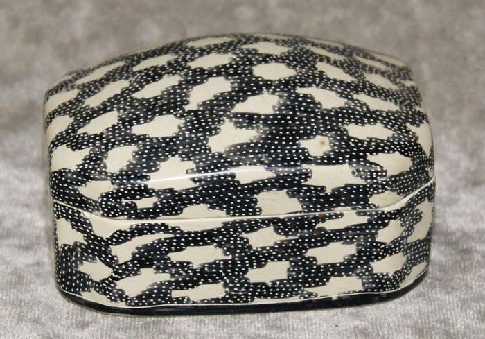 Hand carved and hand decorated stone trinket box