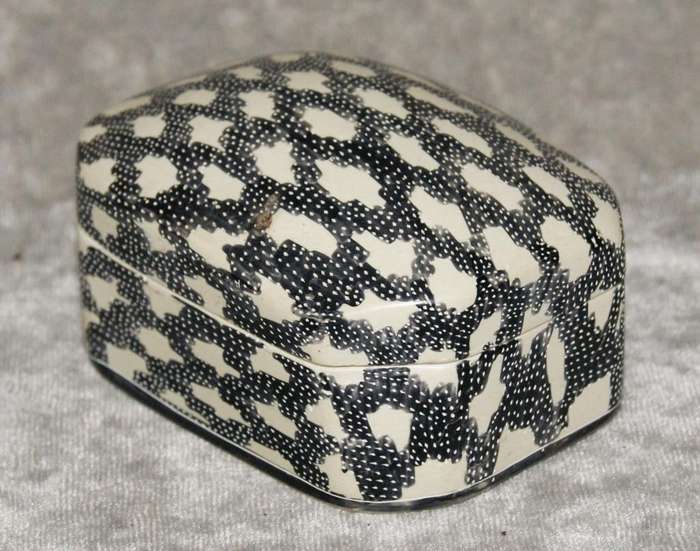 Hand carved and hand decorated stone trinket box
