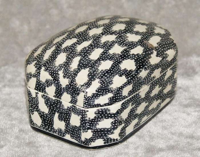 Hand carved and hand decorated stone trinket box