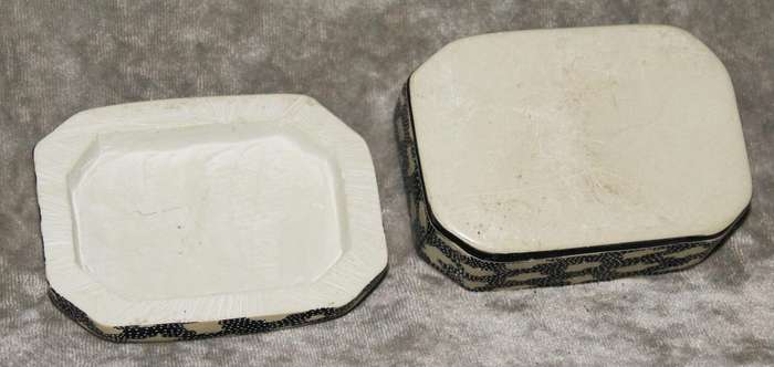 Hand carved and hand decorated stone trinket box