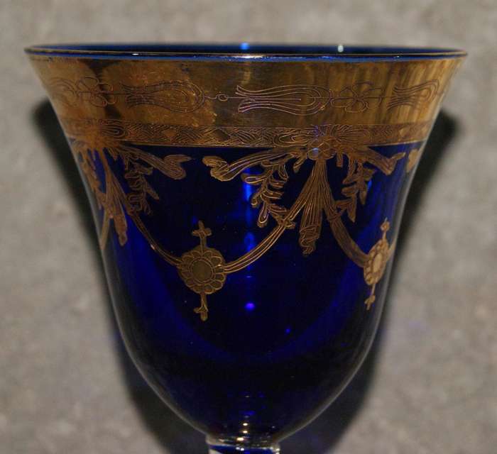 Vintage Bohemian Glass drinking goblet