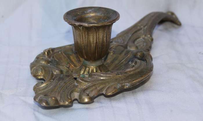 Vintage rare ornate brass candlestick