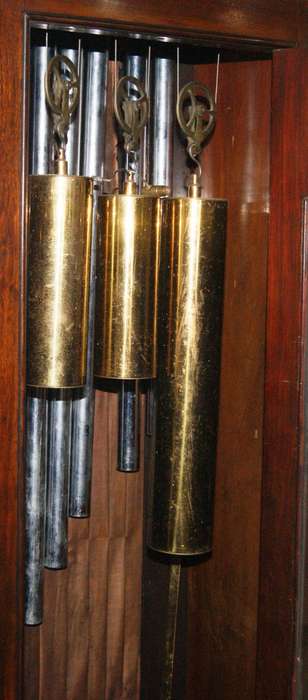 Howard Miller Mahogany Long Case Clock  Westminster & Whittington Chimes (Needs Service)