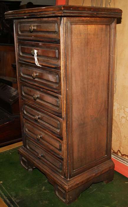 Edwardian Teak Multi-Drawer Chest  Compact Storage with Vintage Charm