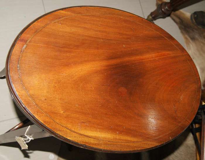 Victorian Inlaid Flame Mahogany Occasional Side Table