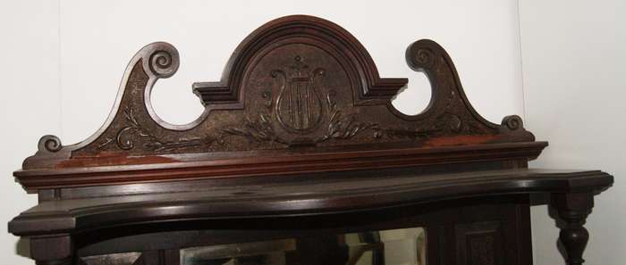 Victorian Mahogany Music Cabinet with Bevelled Mirrors