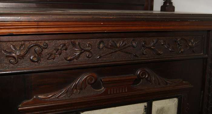 Victorian Mahogany Music Cabinet with Bevelled Mirrors