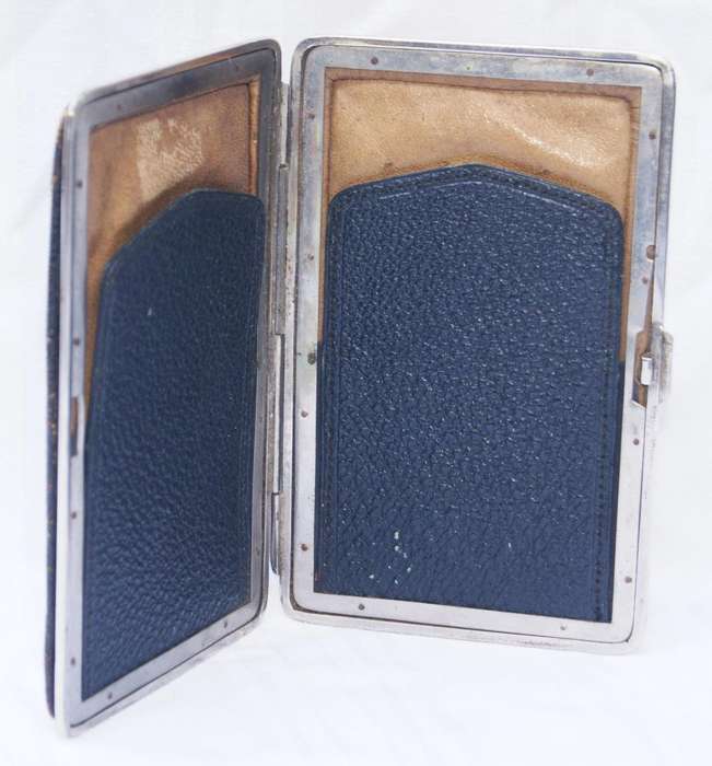 Vintage leather and chrome wallet