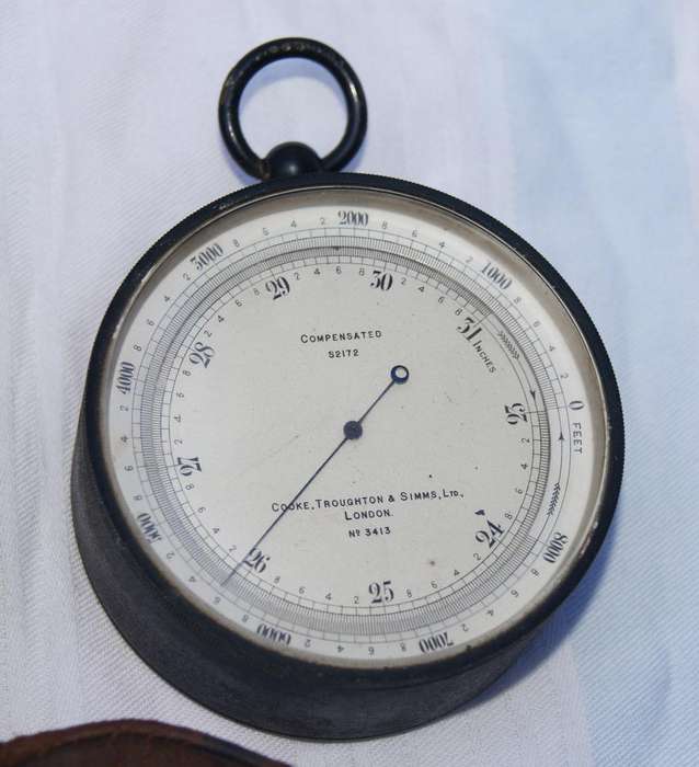 Antique Cooke, Troughton & Simms Pocket Barometer  Original Leather Case