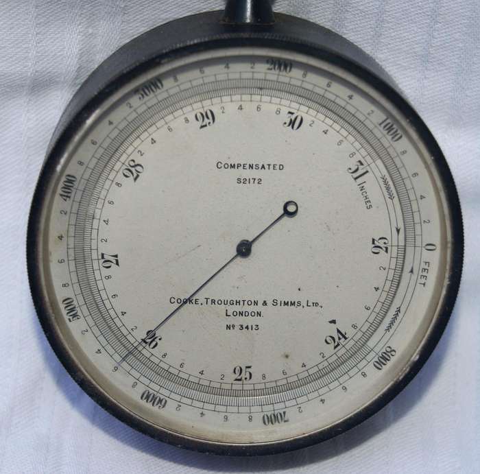 Antique Cooke, Troughton & Simms Pocket Barometer  Original Leather Case