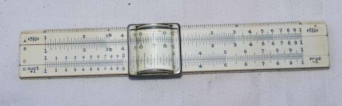 Vintage Denver Equipment Company Slide Rule In Original Leather Case