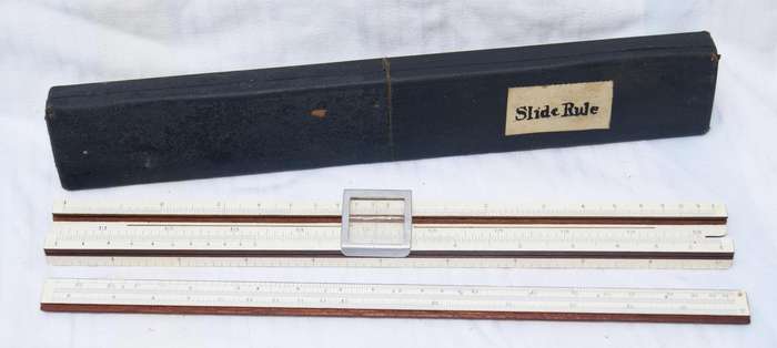 Vintage Full-Size Reversible Wooden Slide Rule