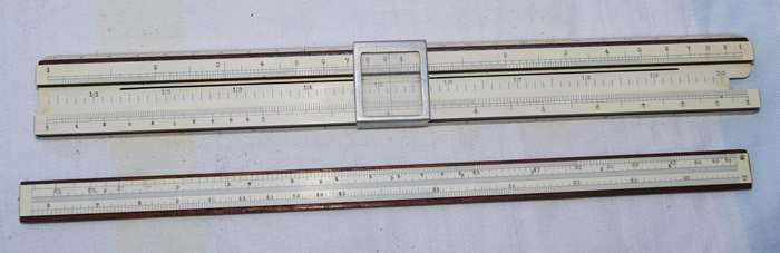 Vintage Full-Size Reversible Wooden Slide Rule
