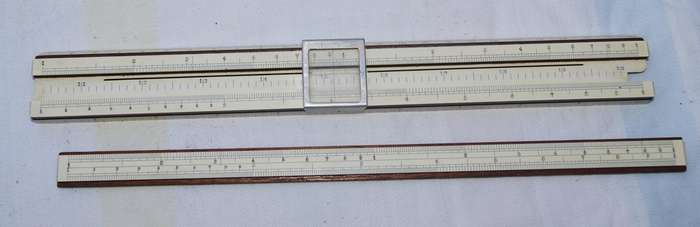 Vintage Full-Size Reversible Wooden Slide Rule