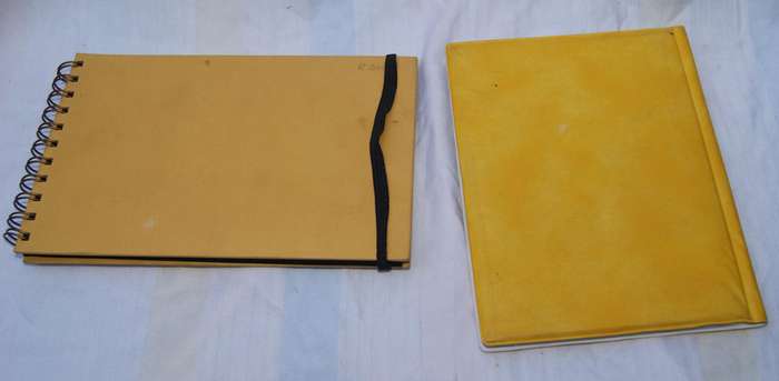 Vintage Yellow Photo Album Duo  Spiral-Bound & Slip-In  Retro Charm!