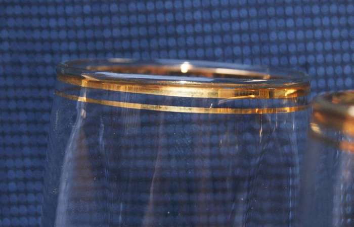 Vintage Gold-Rimmed Beer Glasses  Set of 6