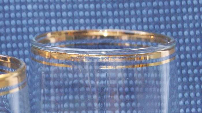 Vintage Gold-Rimmed Beer Glasses  Set of 6