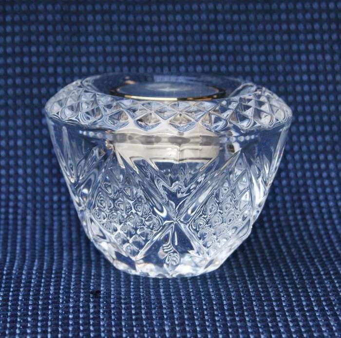 French Quartz Clock in Cut Lead Crystal Holder  Made in France