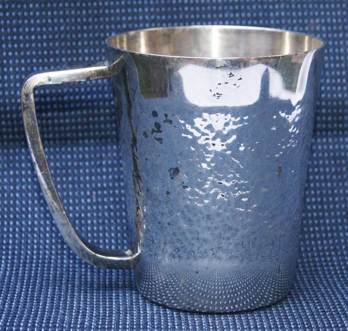 Rhodesian Industrial Metal Products Hammered Silver-Plated Beer Mug