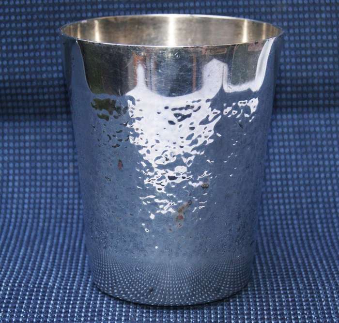 Rhodesian Industrial Metal Products Hammered Silver-Plated Beer Mug