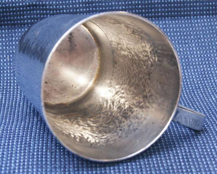 Rhodesian Industrial Metal Products Hammered Silver-Plated Beer Mug