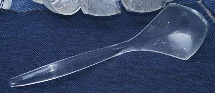 Vintage Pressed Glass Punch Bowl Set  12 Cups + Ladle