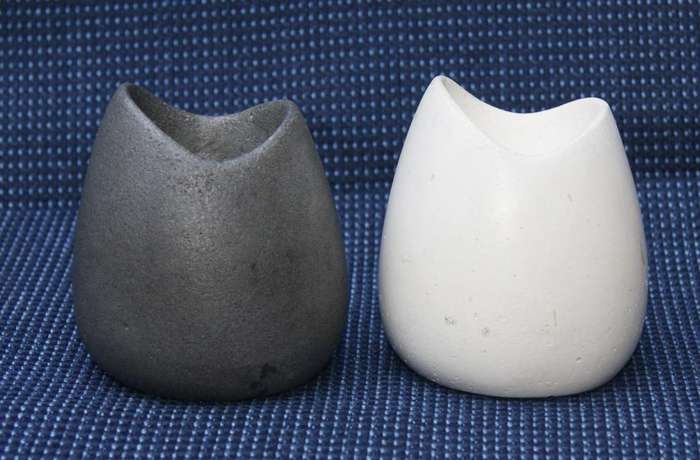 Modern Stoneware Salt & Pepper Set  Open Design