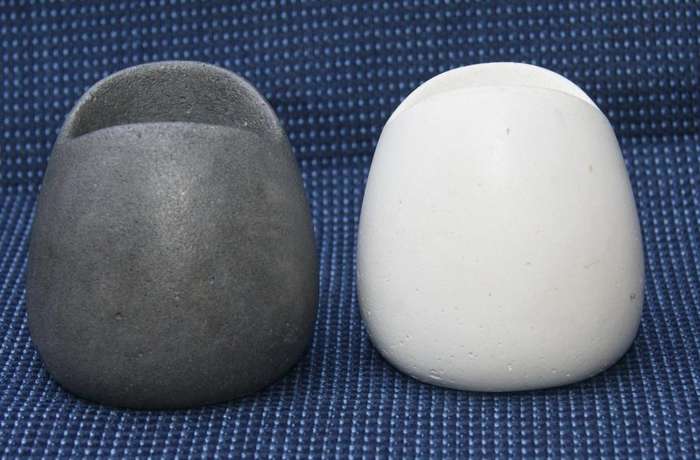 Modern Stoneware Salt & Pepper Set  Open Design