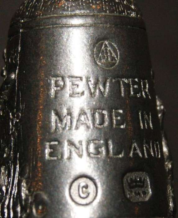 Antique Hallmarked Pewter Thimble with Pheasant Motif