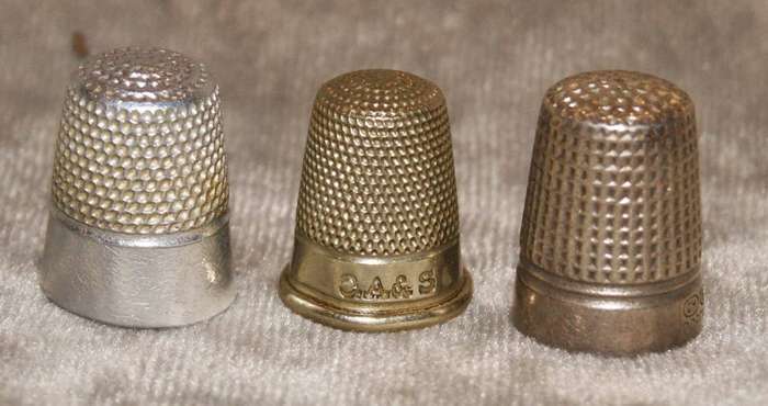 Job Lot of 3 Metal Thimbles