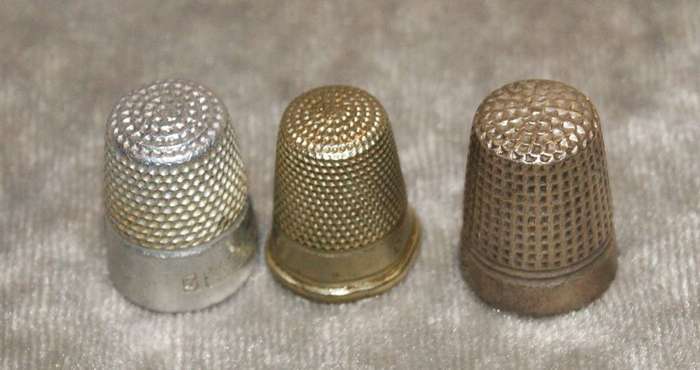 Job Lot of 3 Metal Thimbles