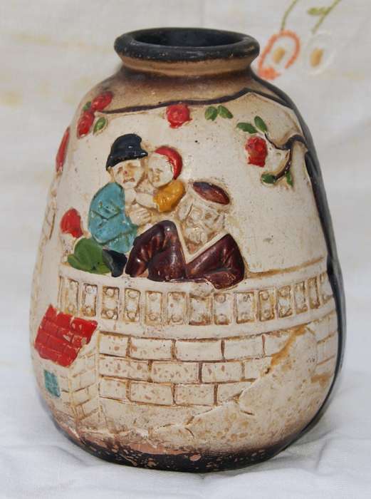 Vintage Chalkware Christmas Vase