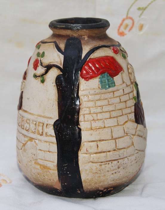 Vintage Chalkware Christmas Vase