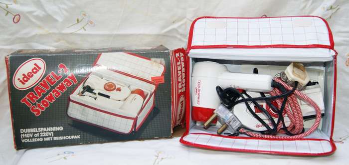 Stowaway Travel Hairdryer and Iron in Original Box (no iron handle)