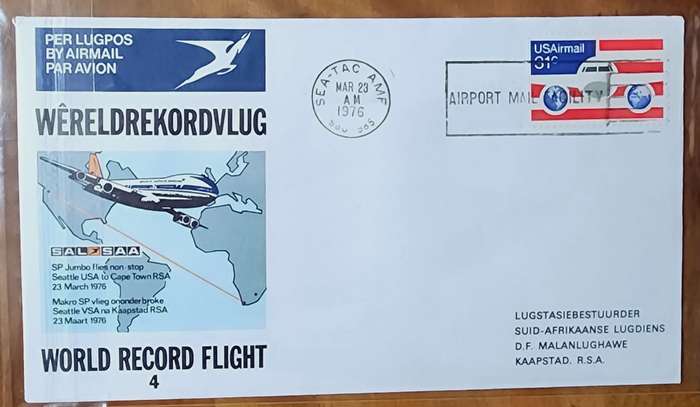 SAA FDC NO#4 WORLD RECORD FLIGHT 1976