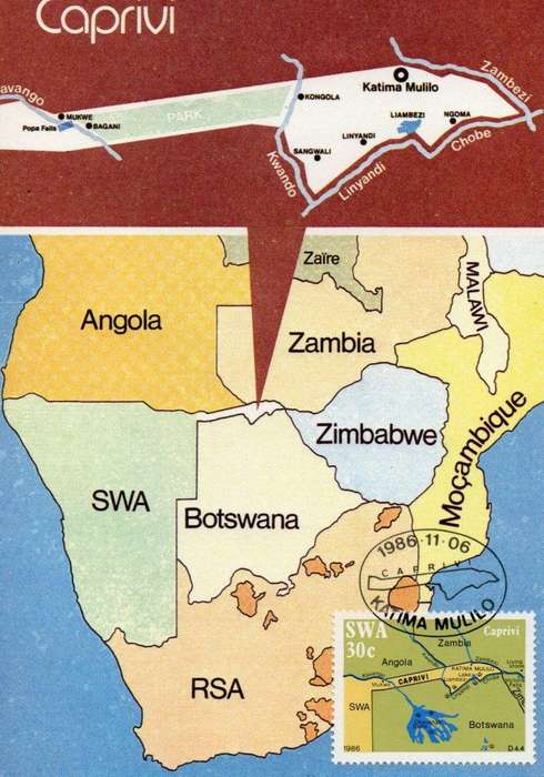 SWA Maxi Cards Katima Mulilo 1986 Set of 4