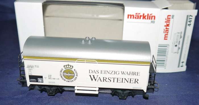 H0 gge 1/87  100 mm DB 2-axle Closed Goods/Beer wagon WARSTEINER, mint in orig.box Maerklin 4417