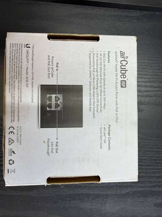  Ubiquiti airCube ISP (ACB-ISP) Wi-Fi Access Point  802.11n 300Mbps  PoE In/Out INCLUDES POE