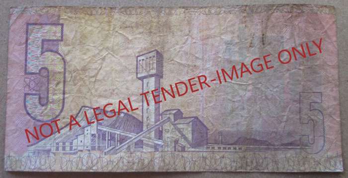 Five Rand South Africa Serial Nr BG8258102