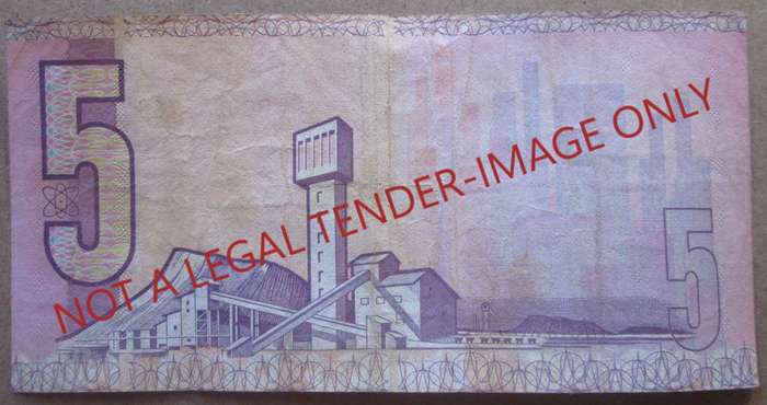 Five Rand South Africa Serial Nr BC0392768