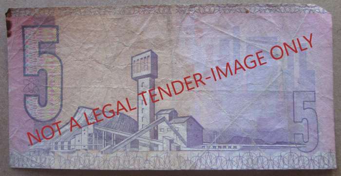 Five Rand South Africa Serial Nr BA5677062