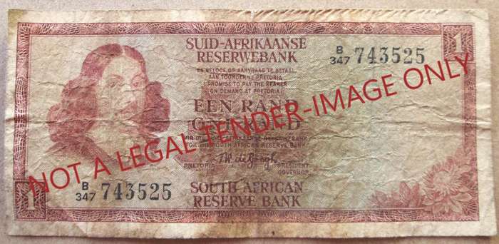 One Rand South Africa Serial Nr B347 743525