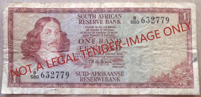 One Rand South Africa Serial Nr B580 632779