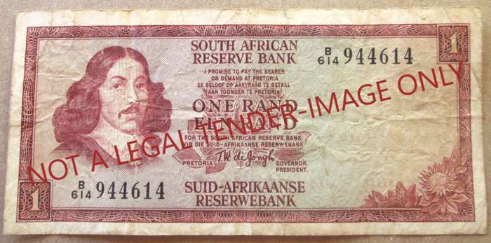 One Rand South Africa Serial Nr B614 944614